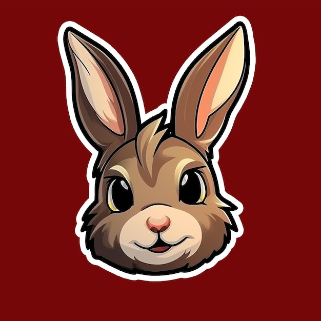 Sticker crazy and cutie rabbit