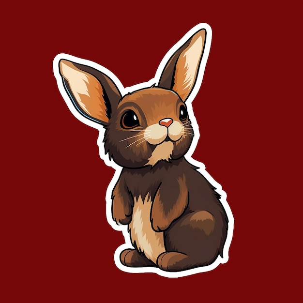 Sticker crazy and cutie rabbit