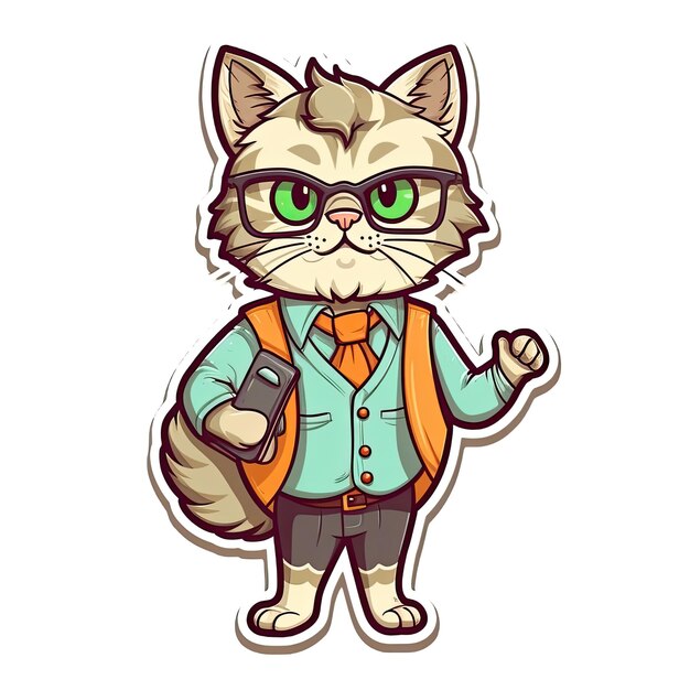 Sticker of cute cat