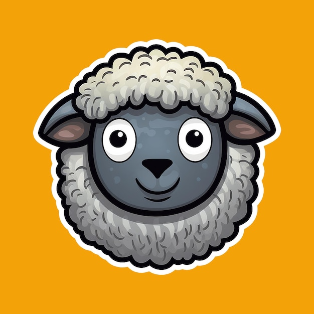 Photo sticker cute sheep face