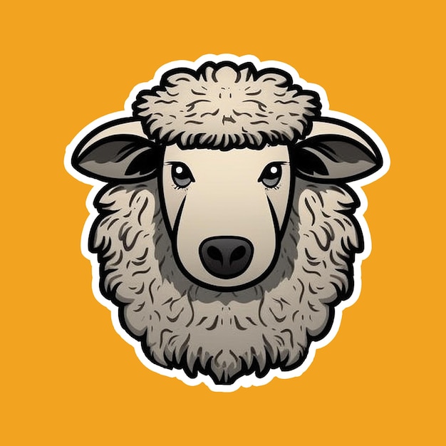 Sticker cute sheep face