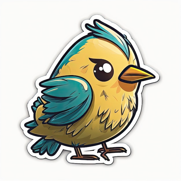 Photo sticker design of bird vector white background