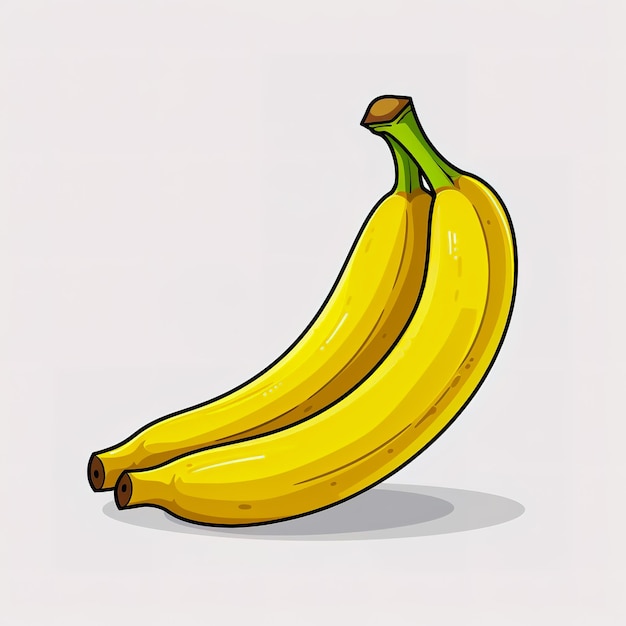 사진 ⁇ 색 배경 에 바나나 를 그린 스티커 디자인