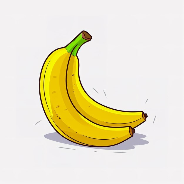 Sticker design with an bananas on white background