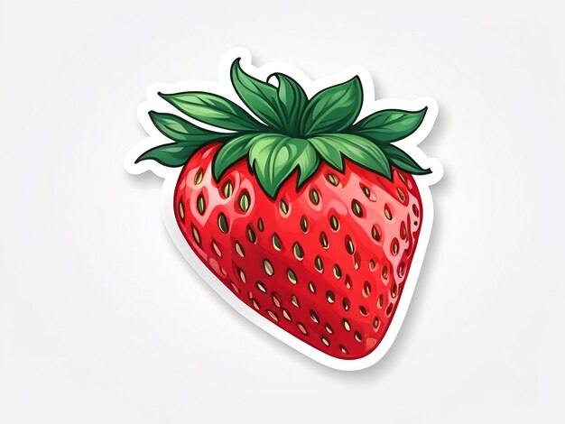 Photo sticker design with strawberryisolated ai_generated