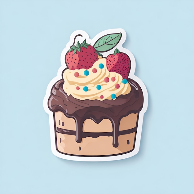 Photo sticker of a dessert cake