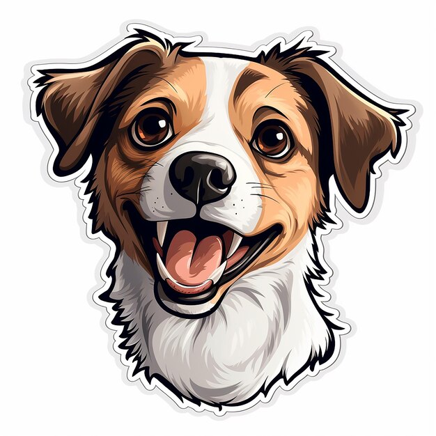 sticker of dog with white background