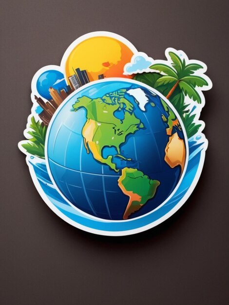 Photo sticker of earth for t shirt