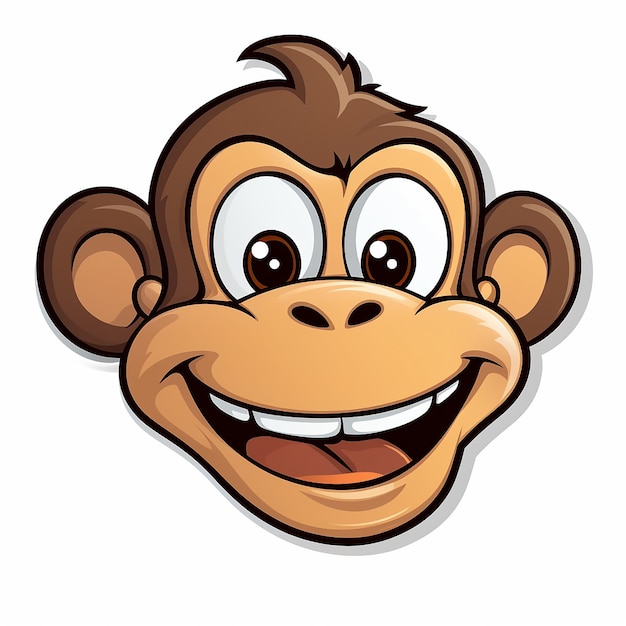 Photo sticker of funny monkey