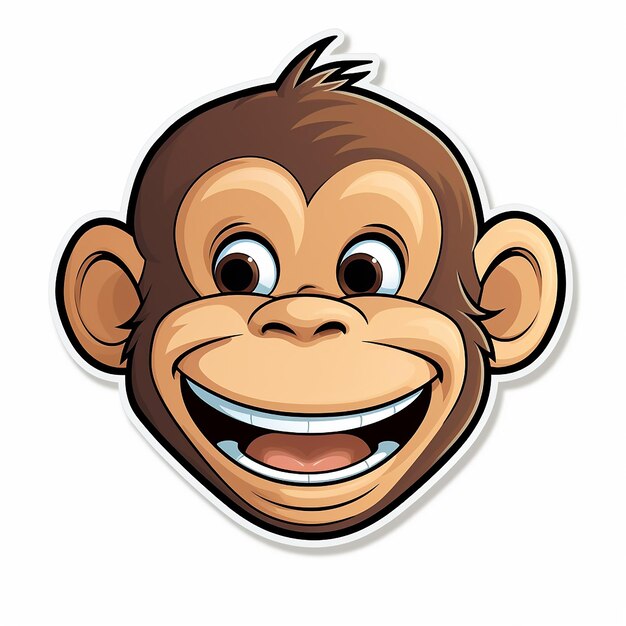 Photo sticker of funny monkey