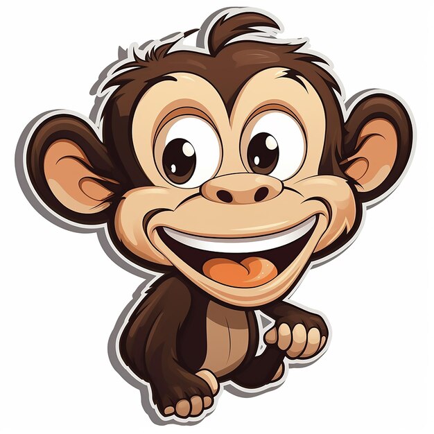 Photo sticker of funny monkey