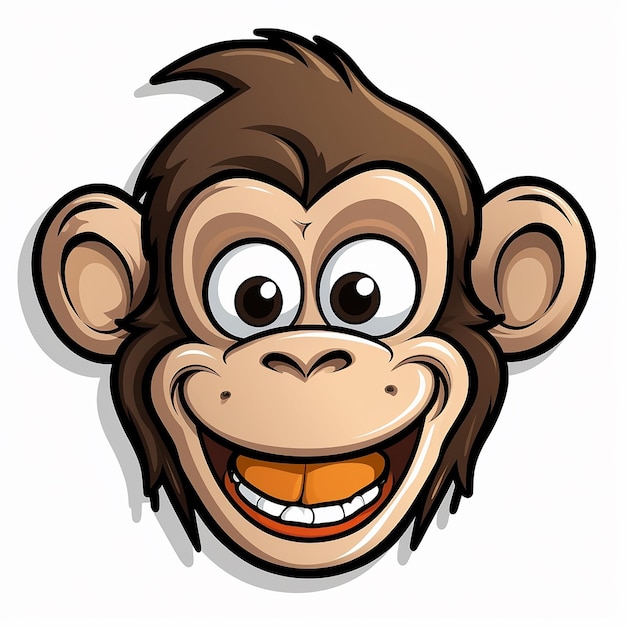 Photo sticker of funny monkey