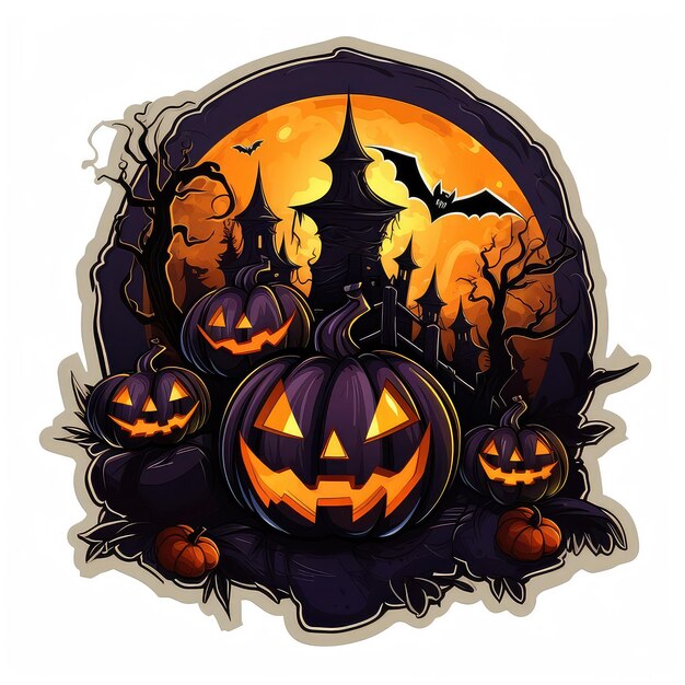 Sticker of Halloween isolated on white background