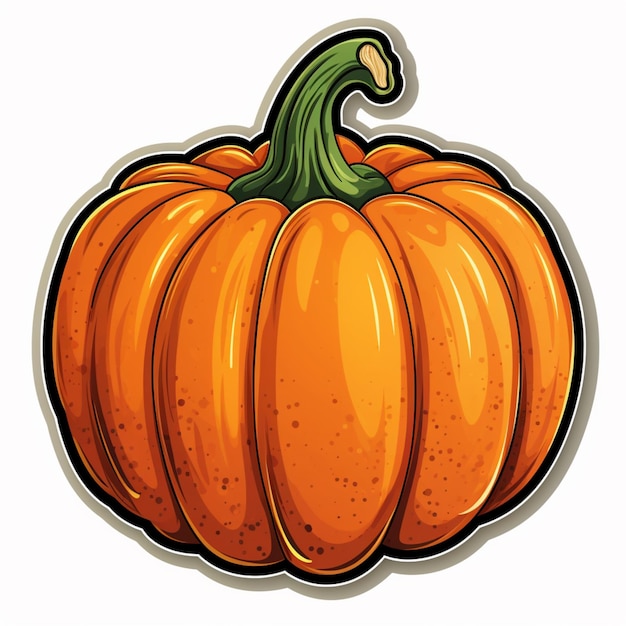 Sticker halloween pumpkin smiling jack white background image Ai generated art