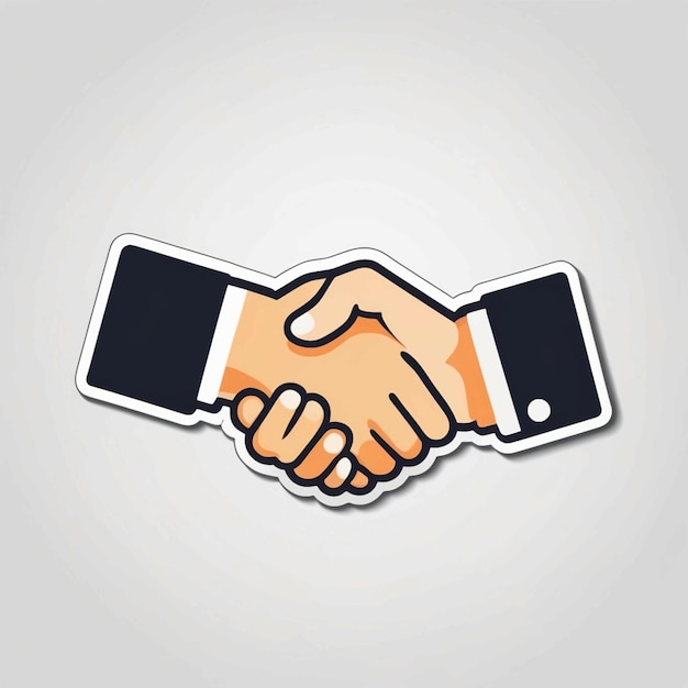 Sticker Handshake vector flat icon