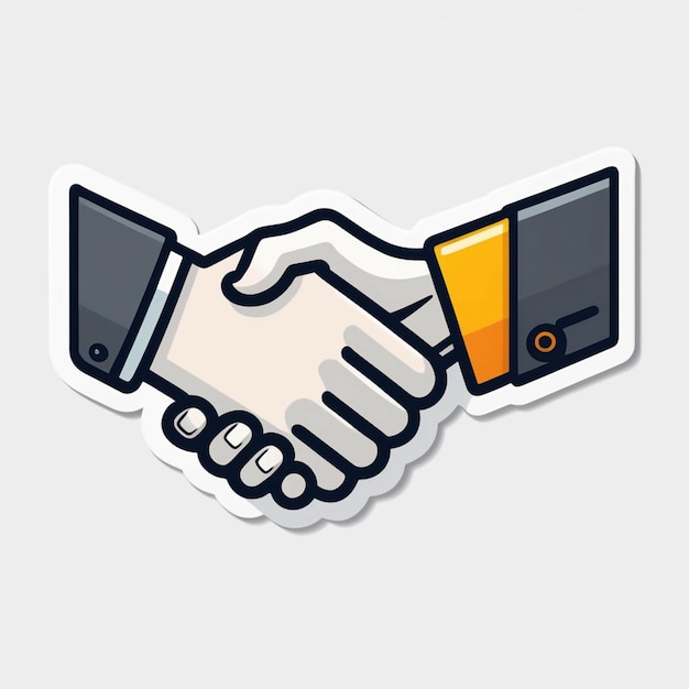 Sticker Handshake vector flat icon