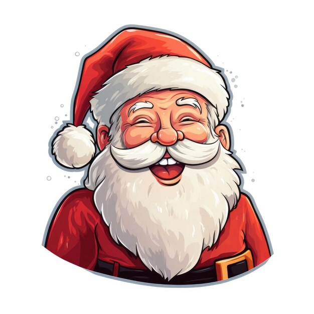 Sticker of a happy Santa Claus