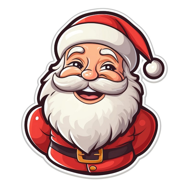 Sticker of a happy Santa Claus