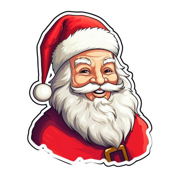 Sticker of a happy Santa Claus