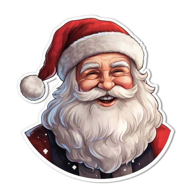 Sticker of a happy Santa Claus