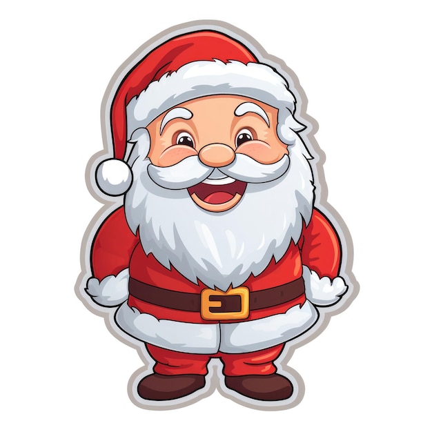 Sticker of a happy Santa Claus