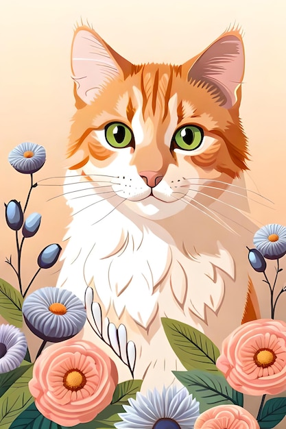 STICKER illustration of cute Cat head