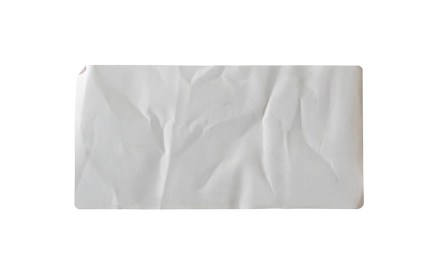 Наклейка этикетки изолирована на белом фоне с обтравочным контуром