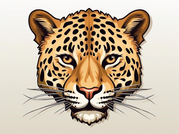 Photo sticker of a leopard for t shirt design vector illustration with isolated background