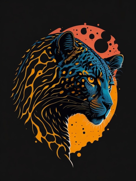 a sticker of a leopard for t shirt design