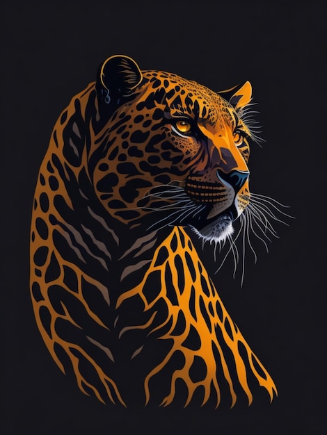 a sticker of a leopard for t shirt design