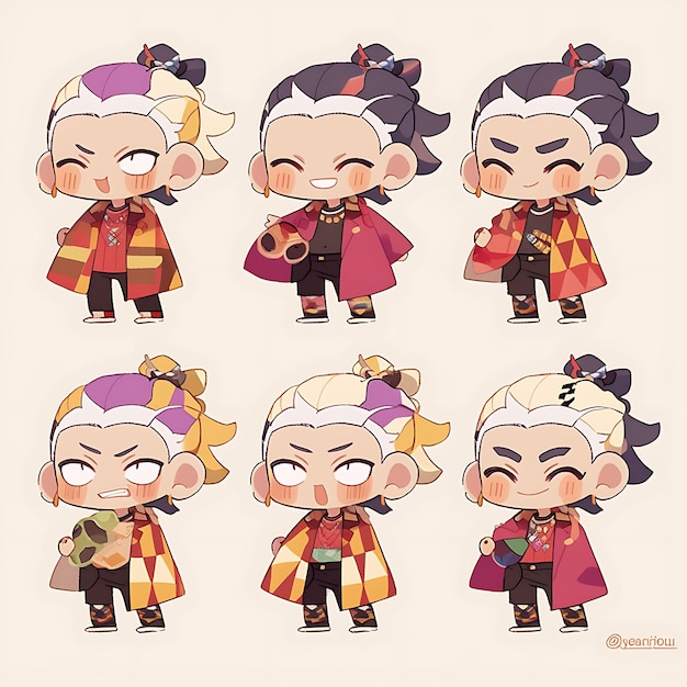 Sticker of Male Tiger Chibi Kawaii Indian Fashion Concept Vibrant Color Concept Art Game Asset