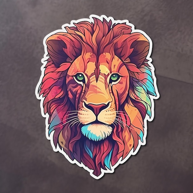 Sticker met een Lion Generative AI