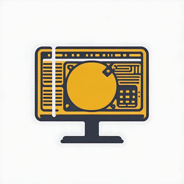 Photo sticker monitor vector flat icon