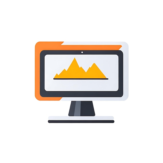 Sticker Monitor vector flat icon