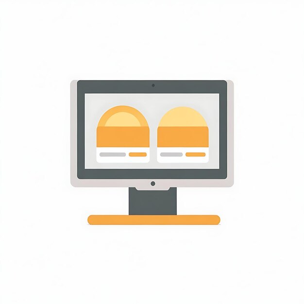 Sticker Monitor vector flat icon