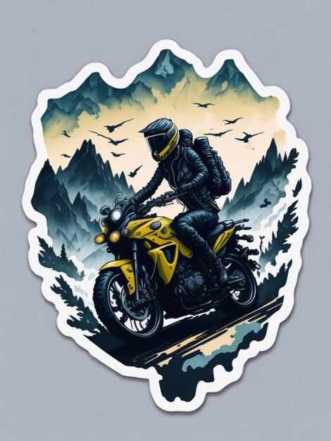 a sticker of a motorbike for t shirt design