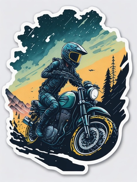 a sticker of a motorbike for t shirt design