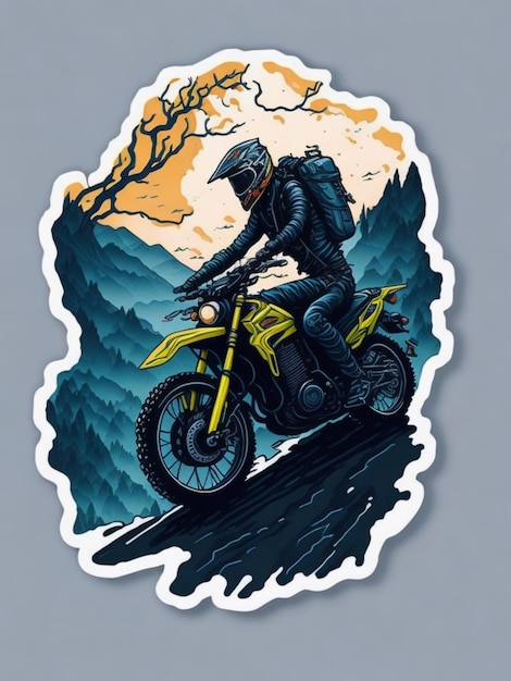 a sticker of a motorbike for t shirt design