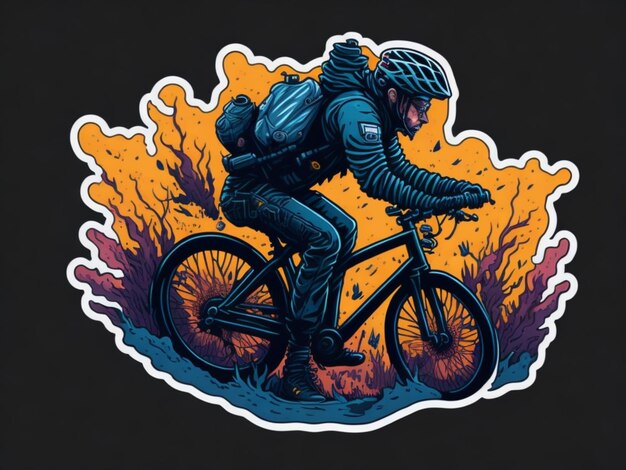 a sticker of a motorbike for t shirt design