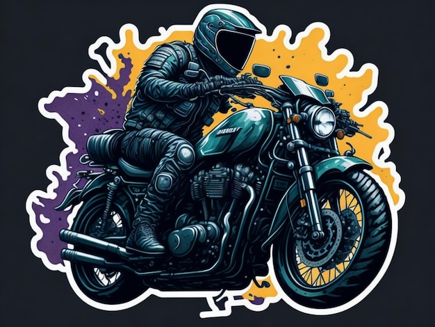 a sticker of a motorbike for t shirt design