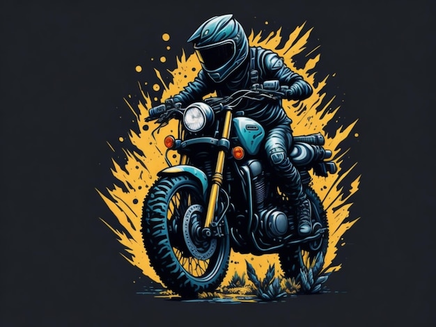 a sticker of a motorbike for t shirt design