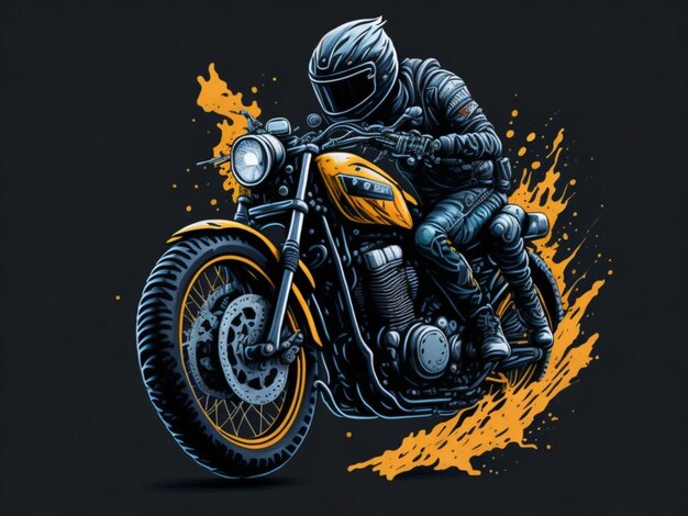 a sticker of a motorbike for t shirt design