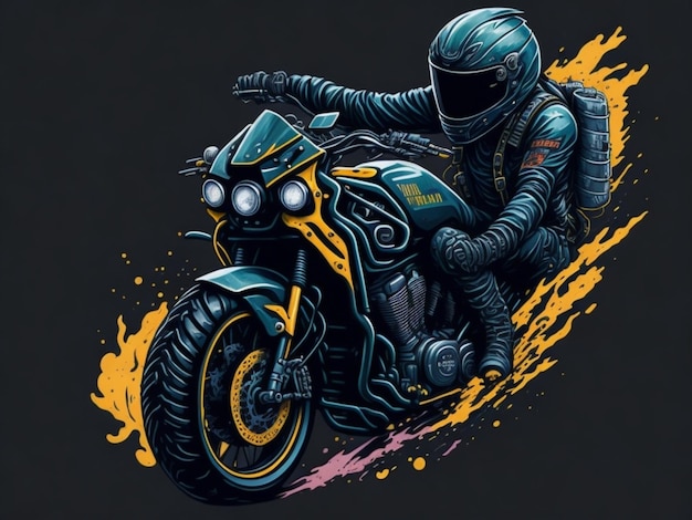 a sticker of a motorbike for t shirt design