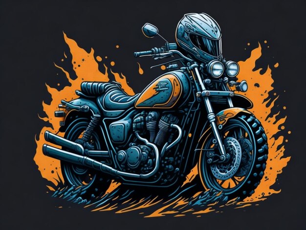 a sticker of a motorbike for t shirt design