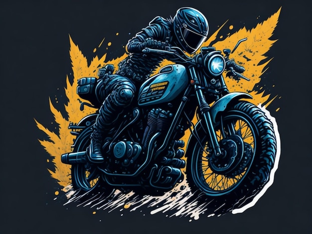 a sticker of a motorbike for t shirt design