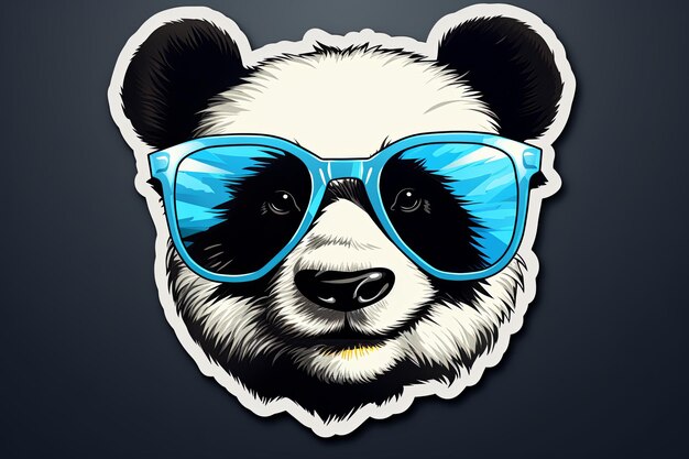 Sticker of a Panda Bear Wearing Sunglasses