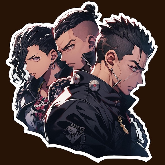 Sticker premium ai gegenereerd yakuza-thema