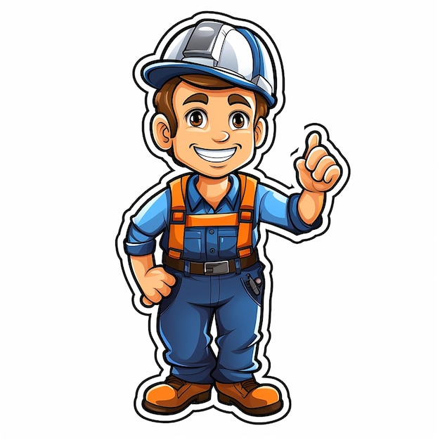 Photo sticker profession cartoon character