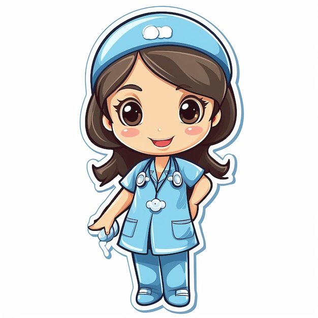 Photo sticker profession cartoon character