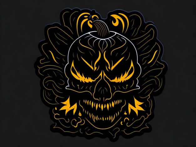 A sticker of pumking halloween for t shirt